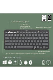 Pebble Keys 2 K380s Multi-Device Bluetooth Klavye - Grafit 920-011859 - 1