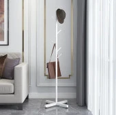 Trendesk   Metal Beyaz  Ayaklı Askılık Portmanto Modern Elbise Askısı Konfeksiyon Askısı 165 cm - 1