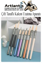 Kalem Uzatma Aparatı 1 Adet Çift Taraflı 13 cm Kalem Uzatma Aparatı Çift Uçlu Derceli Kalem Tasarım Hobi - 6