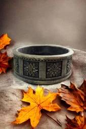 Çiçek Desenli Beton Bonsai ve aranjman Saksısı -+30 ckıciua - 1