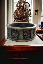 Çiçek Desenli Beton Bonsai ve aranjman Saksısı -+30 cksalcisa - 1