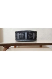 Beton Bonsai saksısı yuvarlak gri eskitme - 1