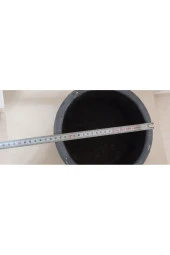 Beton Bonsai saksısı yuvarlak gri eskitme - 3