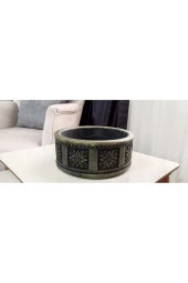 Beton Bonsai saksısı yuvarlak gri eskitme - 4