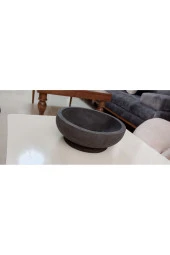 Beton Bonsai Saksısı siyah çift taban - 4
