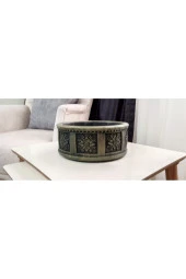 Beton Bonsai saksısı yuvarlak gri eskitme - 6