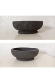 2 Adet Oval Saksı Ağız Çapı 20-25 cm Antrasit Gold - 2