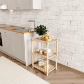 Ahşap Wood    Mutfak Banyo Musafir Odası Yemek Odası 4 Lü Ahşap Raf - 4