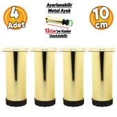 Ayarlanabilir Dolap Mobilya Kanepe Baza Koltuk Metal Destek Yükseltici Ayağı 10 cm Gold Ayakları 4 Adet thumbnail 1