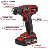 Einhell TC-CD 18/35-2 Lİ 1 Adet 1.5AH Akülü Vidalama 4514255 - 2