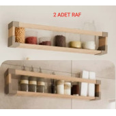 Dogant 2 Adet Ahşap Duvar Rafı  8x16x58 - 1