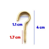 Metal Piton Vidalı Gerdirme 18x60 Çekme Kaldırma Tavan Açık Ağız Kancalı Avize Asma Kiti 5 Adet thumbnail 3