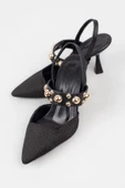 Feles Zımba Detaylı Topuklu Arkası Açık Kadın Stiletto Ayakkabı thumbnail 17