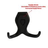 Vestiyer Mobilya Duvar Askısı Metal Dolap Elbise Askılığı Siyah Renk Askı Siyah Kapaklı - 3