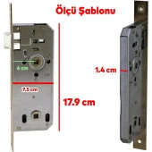 Kale WC Kapı Gömme Kilit Banyo Kilidi Oval Köşeli 45 mm Plastik PVC Ahşap Panel İç Kapı Uyumlu thumbnail 3