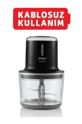 Arzum Ar1128 Freechopp Cam Hazneli Şarjlı Doğrayıcı Siyah - 1