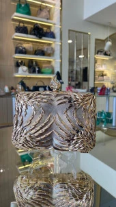 İthal Metal Taşlı Kare Model Abiye Çanta - 4
