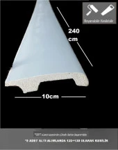 Renkli Duvarlar 10cmx240cm Beyaz İCON PVC Çıta Parke Süpürgelik Kenar Çıtalama Dekoratif Ev Süpürgelik 1 Boy 240cm - 1