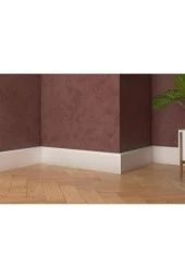 Renkli Duvarlar 10cmx240cm Beyaz İCON PVC Çıta Parke Süpürgelik Kenar Çıtalama Dekoratif Ev Süpürgelik 1 Boy 240cm - 3