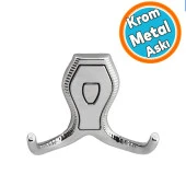 Vestiyer Mobilya Duvar Askısı Metal Dolap Elbise Askılığı Krom - Krom Kapaklı Sağlam Askı - 1