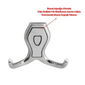 Vestiyer Mobilya Duvar Askısı Metal Dolap Elbise Askılığı Krom - Krom Kapaklı Sağlam Askı - 3