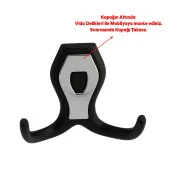 Vestiyer Mobilya Duvar Askısı Metal Dolap Elbise Askılığı Siyah Renk Askı Krom Kapaklı - 5