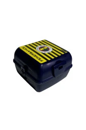 Fenerbahçe 4 Bölmeli Çizgili Forma Baskılı Plastik Kaşık Çatallı Beslenme Kabı - 1