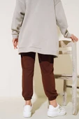 Paça Lastikli Jogger Pantolon Kahve thumbnail 3