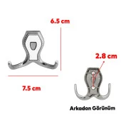 Vestiyer Mobilya Duvar Askısı Metal Dolap Elbise Askılığı Krom Renk Askı Beyaz Kapaklı - 2