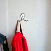 Vestiyer Mobilya Duvar Askısı Metal Dolap Elbise Askılığı Krom Renk Askı Beyaz Kapaklı - 5