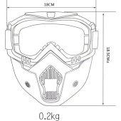 Cross Motosiklet Bisiklet Gözlüğü Açık Kask Maskesi Süngerli Bant Lastikli Jet Maske Sarı Cam - 3