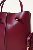 Dikiş Detaylı Kadın El Çantası Bordo thumbnail 3