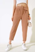 Cepli Çizgili Pantolon Camel - 2