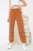 Bel Ve Paça Lastikli Paraşüt Pantolon Camel thumbnail 2