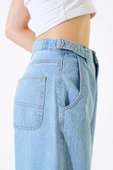 Boyfriend Tokalı Kot Pantolon Mavi thumbnail 4