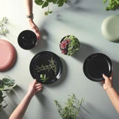 VICKY TEMPERLİ SİYAH&TOPRAK SERVİS TABAĞI 25 CM LUMİNARC thumbnail 2