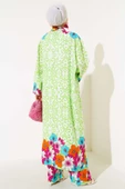 Kol Lastikli Salaş Kimono Takım Fıstık Yeşili - 3