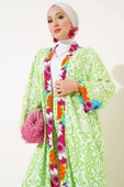 Kol Lastikli Salaş Kimono Takım Fıstık Yeşili - 2