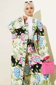Etnik Desen Kimono İkili Takım Yeşil - 2