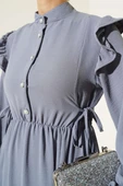 Bel Lastikli Ayrobin Elbise Kayrak Grisi thumbnail 4