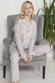 Pijadore 1609 Kadın Boydan Önden Düğmeli Pijama Takımı - 1