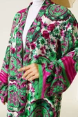 Etnik Desen Kimono İkili Takım Yeşil Fuşya - 4