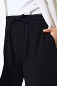 Beli Lastikli Keten Pantolon Siyah thumbnail 4