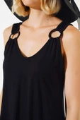 Halka Askılı Elbise Siyah - 4
