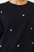 İnci Taşlı T-shirt Siyah thumbnail 4