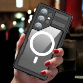 Galaxy S24 Ultra Kılıf Magsafe Şarj Özellikli 1-1 Su Geçirmez Kılıf thumbnail 3