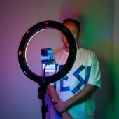 MJ38 RGB 25W Ring Light Canlı Yayın 38cm USB'li ve Telefon Stand thumbnail 6