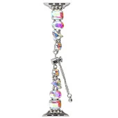 Apple Watch 1 2 3 4 5 6 7 8 9 Se Ultra 49/45/44/42 mm  KRD-115 Renkli Taş Tasarımlı Kordon thumbnail 8