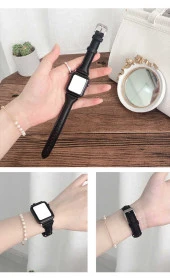Apple Watch 1 2 3 4 5 6 7 8 9 Se Ultra 49/45/44/42 mm Kordon KRD-28 Deri Strap Kayış thumbnail 8