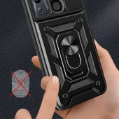 İnfinix Hot 12i Kılıf Magnetik Standlı Kamera Korumalı  Sürgülü Vega Kapak thumbnail 3